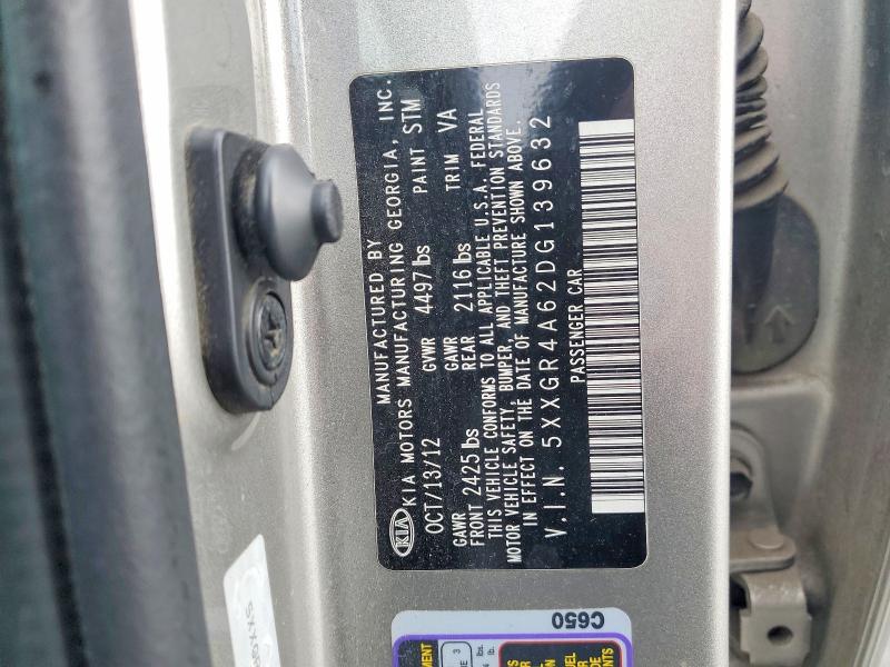 Продаж на аукціоні авто 2013 Kia Optima, vin: 5XXGR4A62DG139632, номер лоту: 48693816