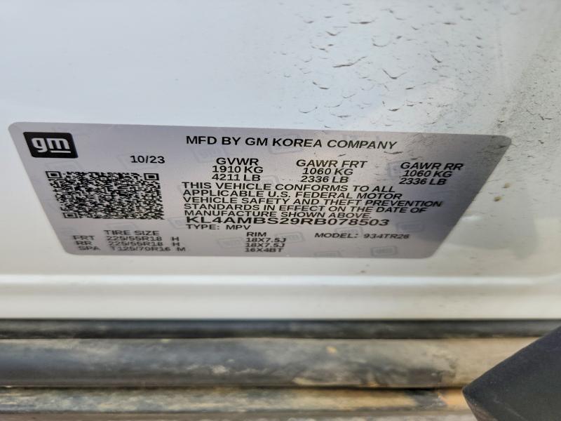Aukcja sprzedaży 2024 Buick Encore Gx, vin: KL4AMBS29RB078503, numer aukcji: 50242716