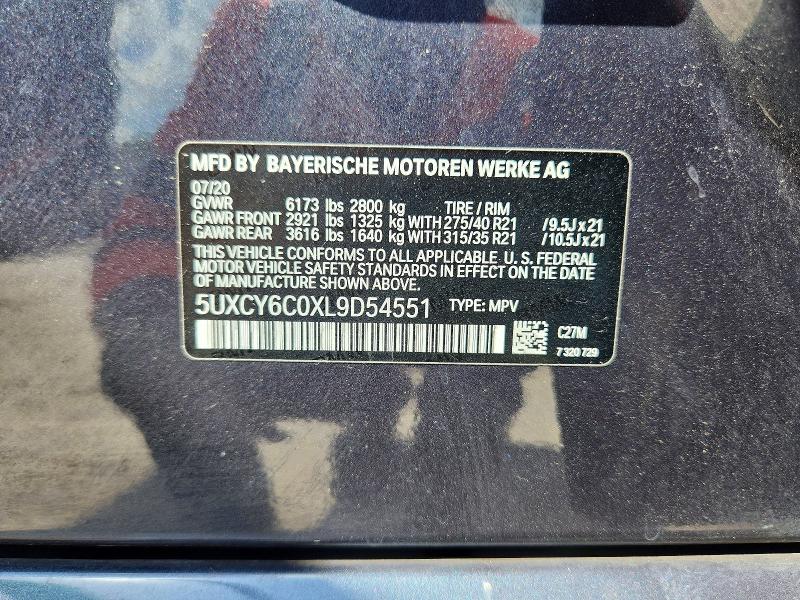Aukcja sprzedaży 2020 Bmw X6, vin: 5UXCY6C0XL9D54551, numer aukcji: 49879436