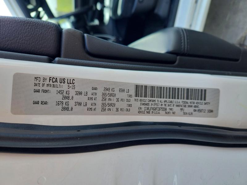 2015 Jeep Grand Cherokee მანქანა იყიდება აუქციონზე, vin: 1C4RJFAG0FC875590, აუქციონის ნომერი: 51625086