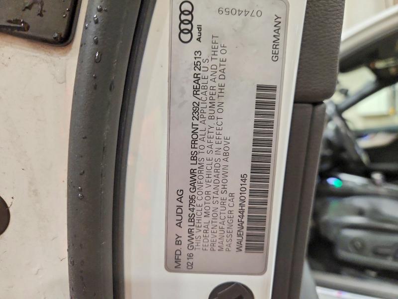 51588646 :رقم المزاد ، WAUENAF44HN010145 vin ، 2017 Audi A4 مزاد بيع
