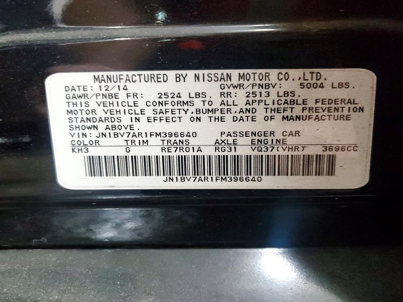 Продаж на аукціоні авто 2015 Infiniti Q50, vin: JN1BV7AR1FM396640, номер лоту: 48796886