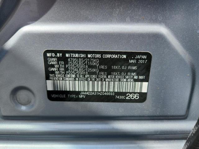 Продаж на аукціоні авто 2017 Mitsubishi Outlander, vin: JA4AD2A31HZ046693, номер лоту: 48743126