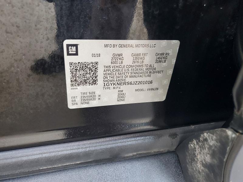 2018 Cadillac Xt5 მანქანა იყიდება აუქციონზე, vin: 1GYKNERS6JZ201016, აუქციონის ნომერი: 50259676