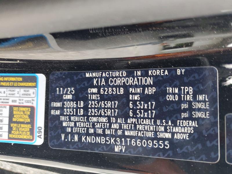 Aukcja sprzedaży 2026 Kia Carnival, vin: KNDNB5K31T6609555, numer aukcji: 50227606