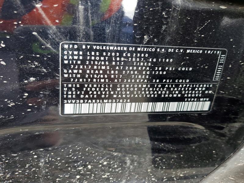 49625646 :رقم المزاد ، 3VV3B7AX3LM037624 vin ، 2020 Volkswagen Tiguan مزاد بيع