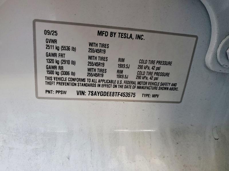 2026 Tesla Model Y მანქანა იყიდება აუქციონზე, vin: 7SAYGDEE8TF453575, აუქციონის ნომერი: 49016876