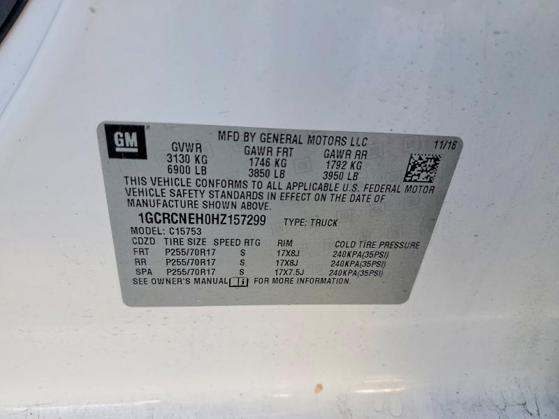 Aukcja sprzedaży 2017 Chevrolet Silverado, vin: 1GCRCNEH0HZ157299, numer aukcji: 48711266