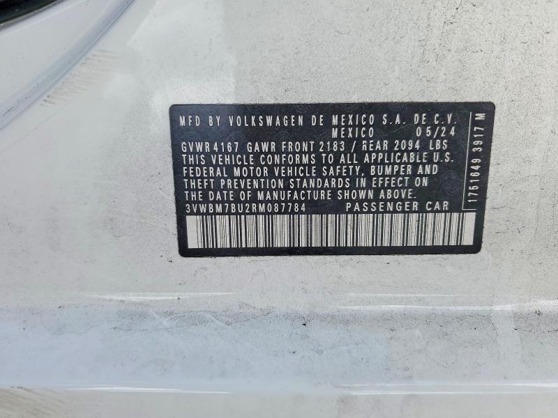 Aukcja sprzedaży 2024 Volkswagen Jetta, vin: 3VWBM7BU2RM087784, numer aukcji: 50647926