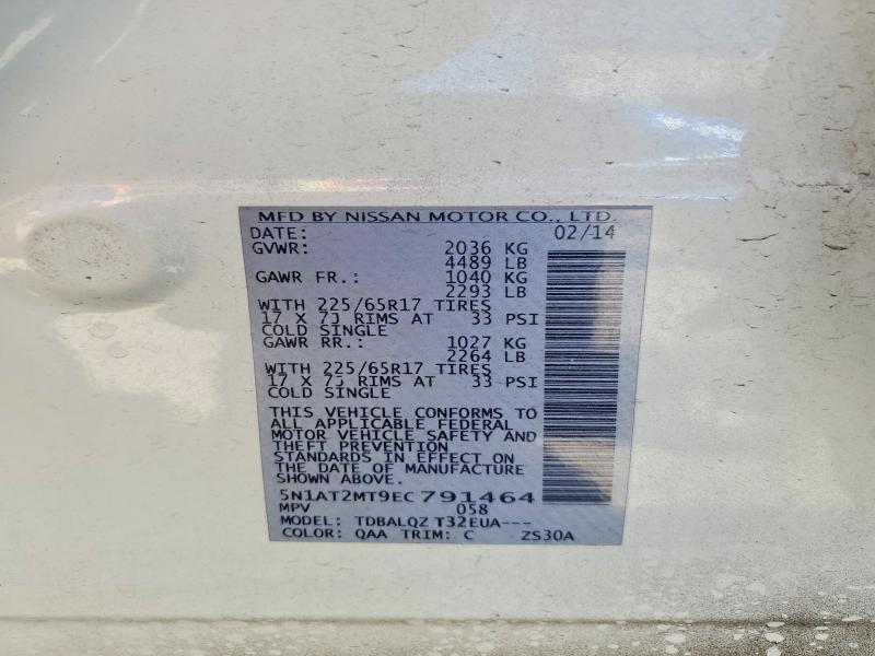 Продажа на аукционе авто 2014 Nissan Rogue, vin: 5N1AT2MT9EC791464, номер лота: 49023956