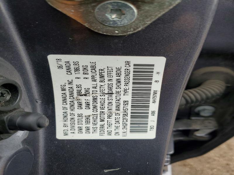 Продажа на аукционе авто 2018 Honda Civic, vin: 2HGFC2F58JH571928, номер лота: 51353826