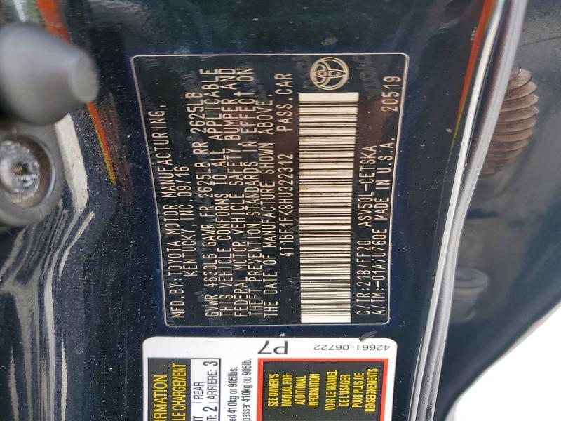 Aukcja sprzedaży 2017 Toyota Camry, vin: 4T1BF1FK8HU322312, numer aukcji: 51662186