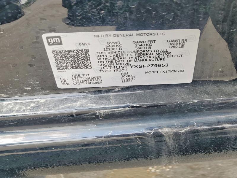 Aukcja sprzedaży 2025 Gmc Sierra, vin: 1GT4UVEYXSF279653, numer aukcji: 49725386