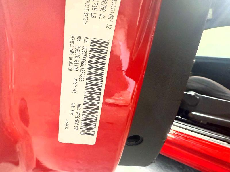 51725916 :رقم المزاد ، 3C3CFFFH8CT337233 vin ، 2012 Fiat 500 مزاد بيع