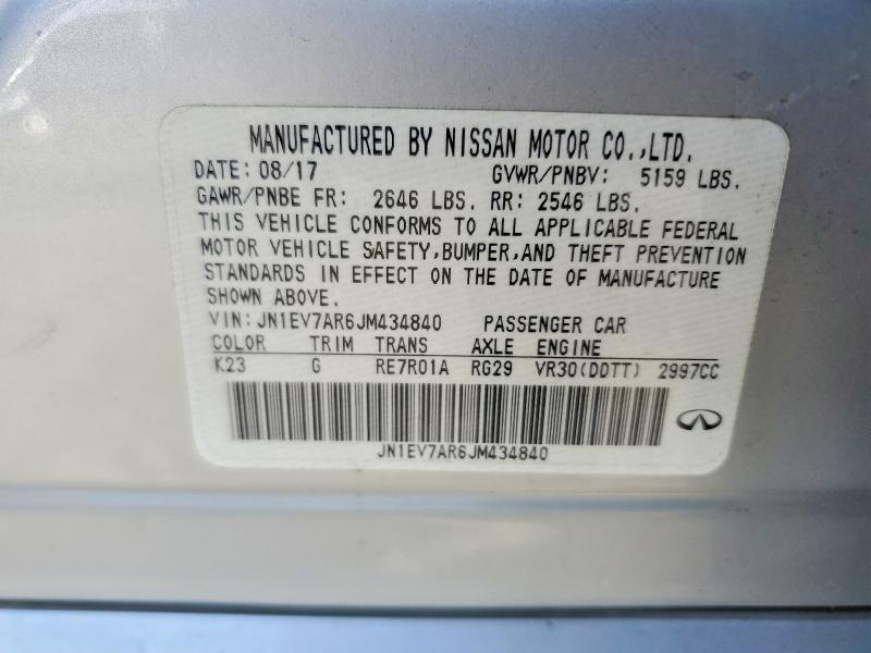 Auction sale of the 2018 Infiniti Q50, vin: JN1EV7AR6JM434840, lot number: 51416126