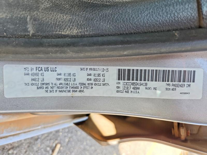 51065856 :رقم المزاد ، 1C3CCCAB5GN164139 vin ، 2016 Chrysler 200 مزاد بيع