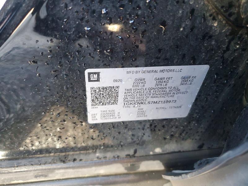 Aukcja sprzedaży 2021 Gmc Acadia, vin: 1GKKNKLS7MZ110973, numer aukcji: 49338946
