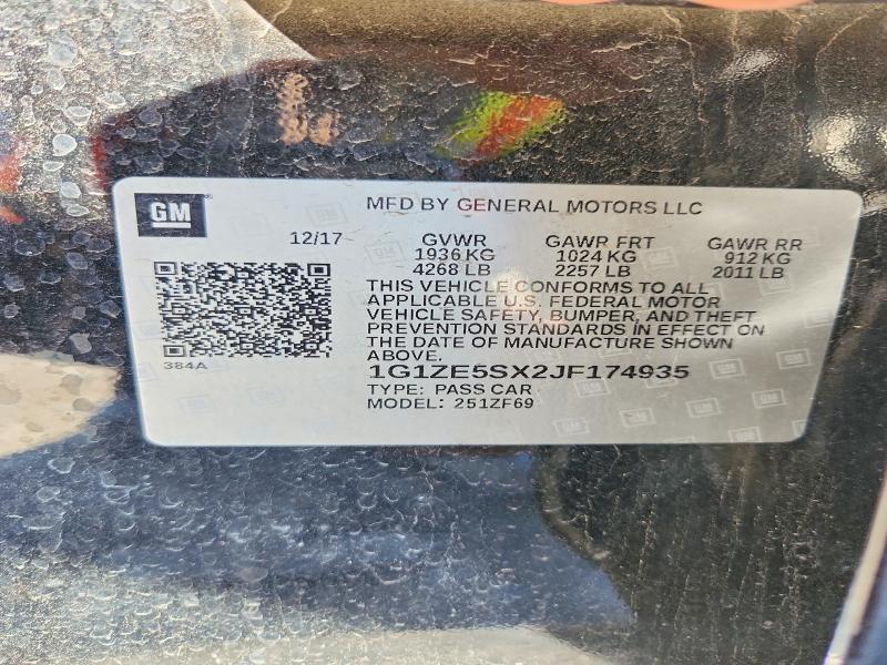 2018 Chevrolet Malibu მანქანა იყიდება აუქციონზე, vin: 1G1ZE5SX2JF174935, აუქციონის ნომერი: 48924066