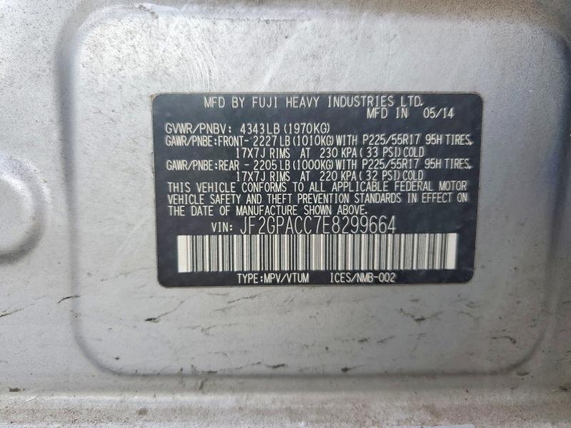 48830346 :رقم المزاد ، JF2GPACC7E8299664 vin ، 2014 Subaru Xv Crosstrek مزاد بيع