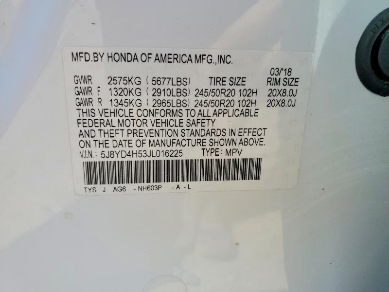 Продаж на аукціоні авто 2018 Acura Mdx, vin: 5J8YD4H53JL016225, номер лоту: 49464036