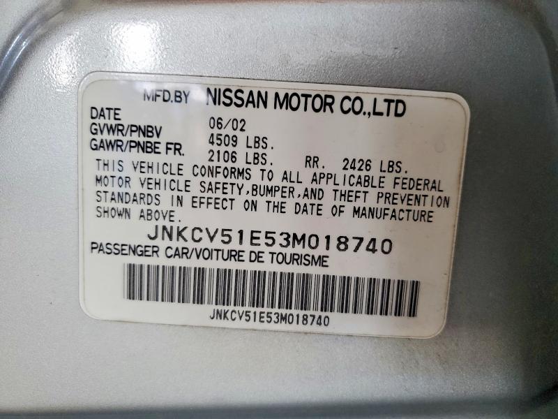 Auction sale of the 2003 Infiniti G35, vin: JNKCV51E53M018740, lot number: 49542076