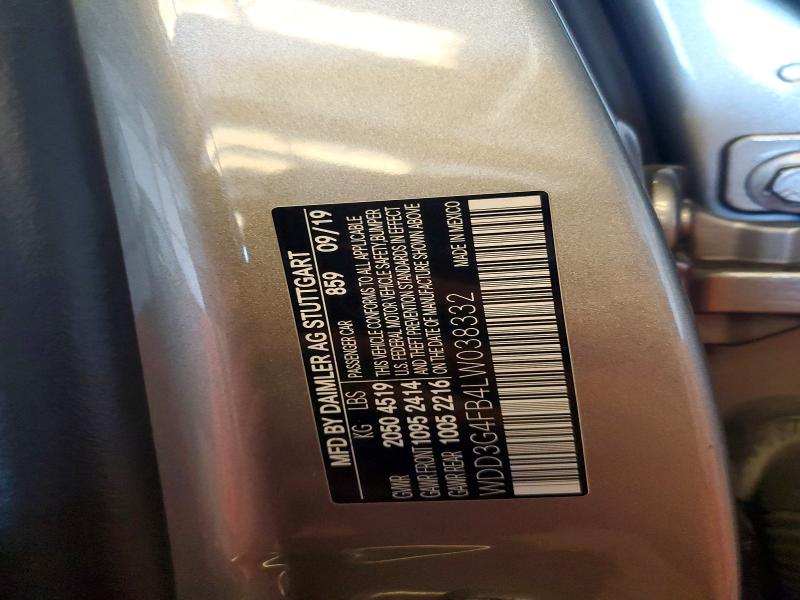51381986 :رقم المزاد ، WDD3G4FB4LW038332 vin ، 2020 Mercedes-benz A مزاد بيع