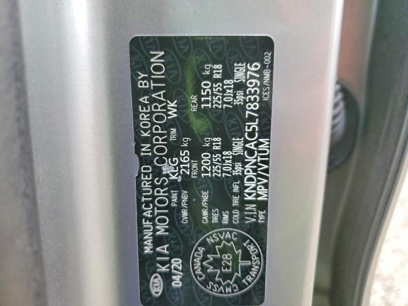 47773316 :رقم المزاد ، KNDPNCAC5L7833976 vin ، 2020 Kia Sportage مزاد بيع