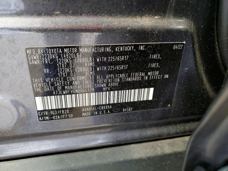 49089426 :رقم المزاد ، 4T3LWRFV6NU065179 vin ، 2022 Toyota Rav4 Hybrid مزاد بيع