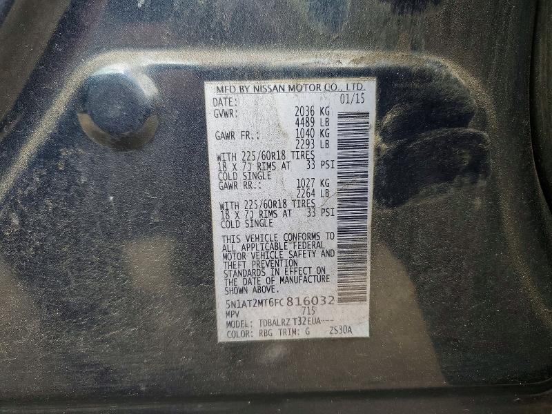 Продаж на аукціоні авто 2015 Nissan Rogue, vin: 5N1AT2MT6FC816032, номер лоту: 48248796