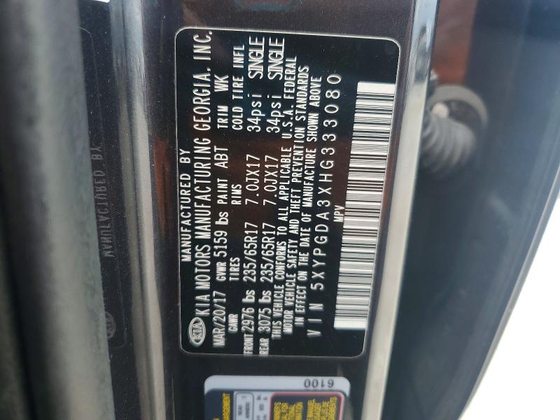 Продажа на аукционе авто 2017 Kia Sorento, vin: 5XYPGDA3XHG333080, номер лота: 49267516