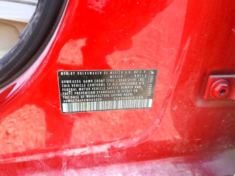 Aukcja sprzedaży 2012 Volkswagen Jetta, vin: 3VW3L7AJ5CM465926, numer aukcji: 50099056