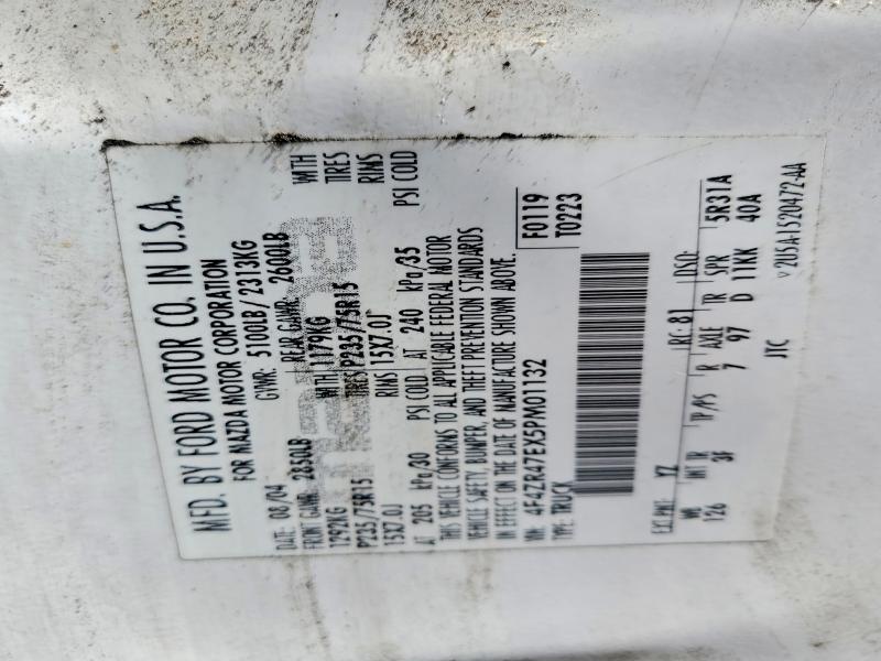 50523986 :رقم المزاد ، 4F4ZR47EX5PM01132 vin ، 2005 Mazda B4000 مزاد بيع