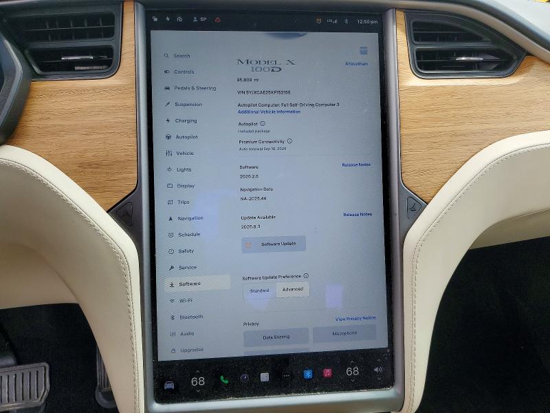 Aukcja sprzedaży 2019 Tesla Model X, vin: 5YJXCAE25KF152155, numer aukcji: 50938396