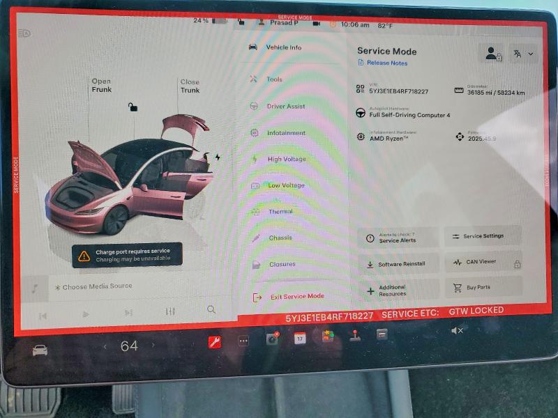 Aukcja sprzedaży 2024 Tesla Model 3, vin: 5YJ3E1EB4RF718227, numer aukcji: 50402066