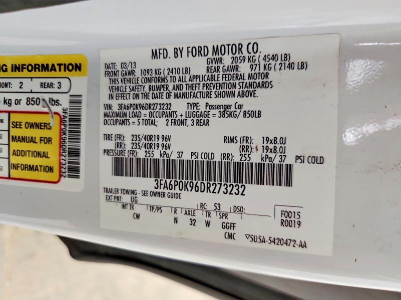 Продажа на аукционе авто 2013 Ford Fusion, vin: 3FA6P0K96DR273232, номер лота: 50792656