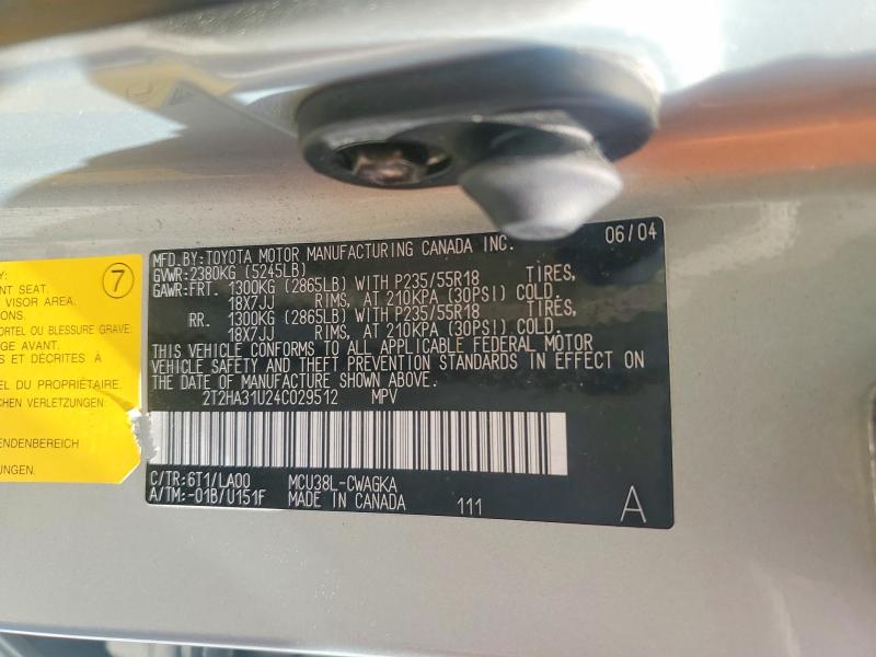 Aukcja sprzedaży 2004 Lexus Rx, vin: 2T2HA31U24C029512, numer aukcji: 49811846