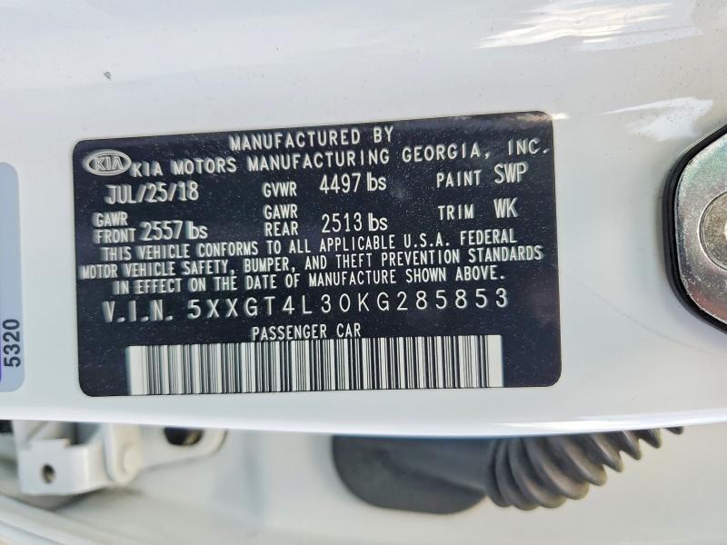Продаж на аукціоні авто 2019 Kia Optima, vin: 5XXGT4L30KG285853, номер лоту: 48056976