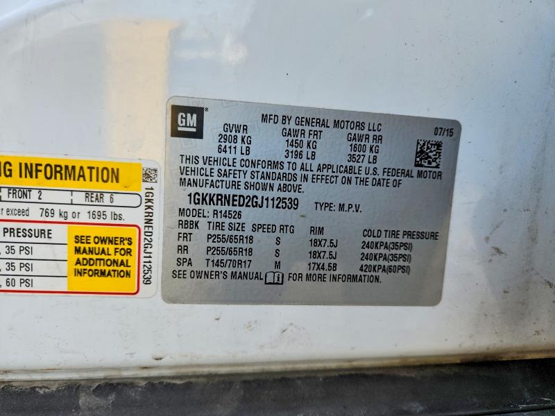 2016 Gmc Acadia მანქანა იყიდება აუქციონზე, vin: 1GKKRNED2GJ112539, აუქციონის ნომერი: 50242076