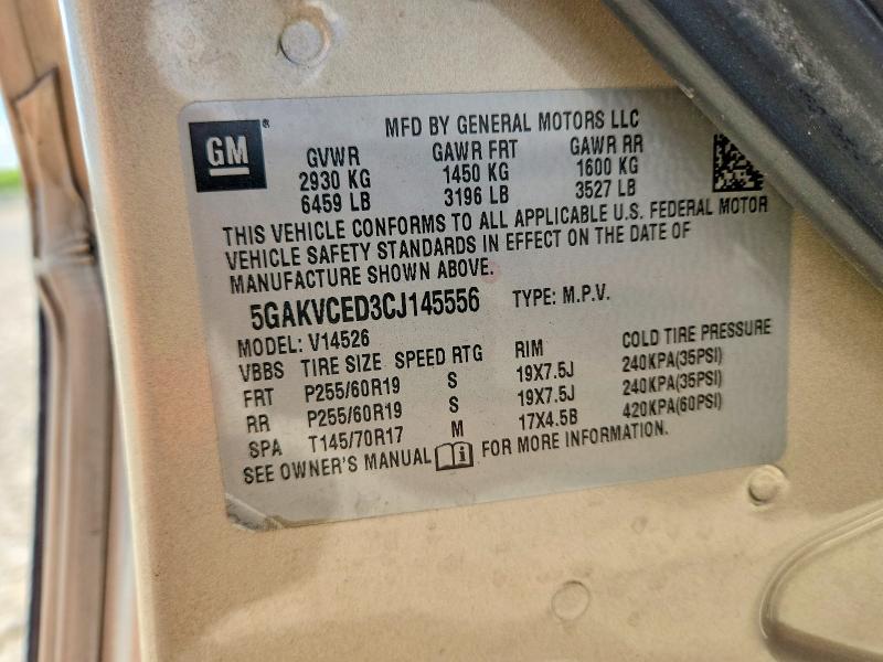 2012 Buick Enclave მანქანა იყიდება აუქციონზე, vin: 5GAKVCED3CJ145556, აუქციონის ნომერი: 49229886
