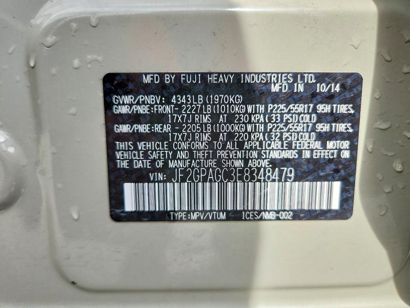 Aukcja sprzedaży 2014 Subaru Xv Crosstrek, vin: JF2GPAGC3E8348479, numer aukcji: 51341016
