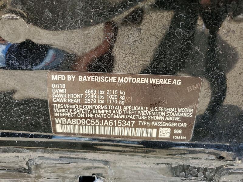50493596 :رقم المزاد ، WBA8D9C55JA615347 vin ، 2018 Bmw 330 مزاد بيع