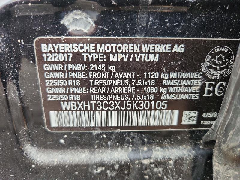 48350936 :رقم المزاد ، WBXHT3C3XJ5K30105 vin ، 2018 Bmw X1 مزاد بيع