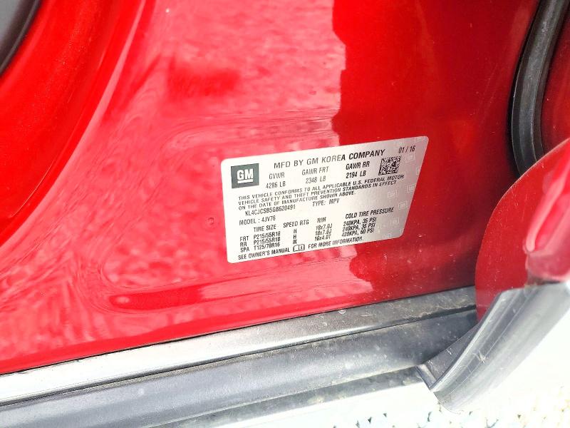 48930466 :رقم المزاد ، KL4CJCSB5GB620491 vin ، 2016 Buick Encore مزاد بيع