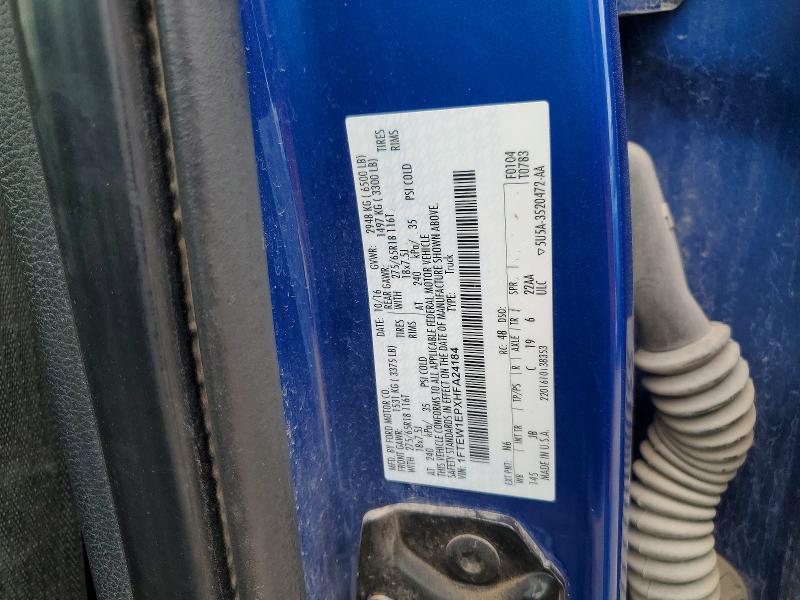 51722366 :رقم المزاد ، 1FTEW1EPXHFA24184 vin ، 2017 Ford F150 مزاد بيع