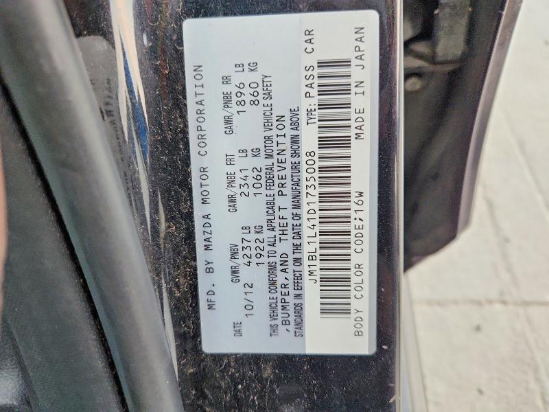 Продаж на аукціоні авто 2013 Mazda Speed, vin: JM1BL1L41D1735008, номер лоту: 51666586