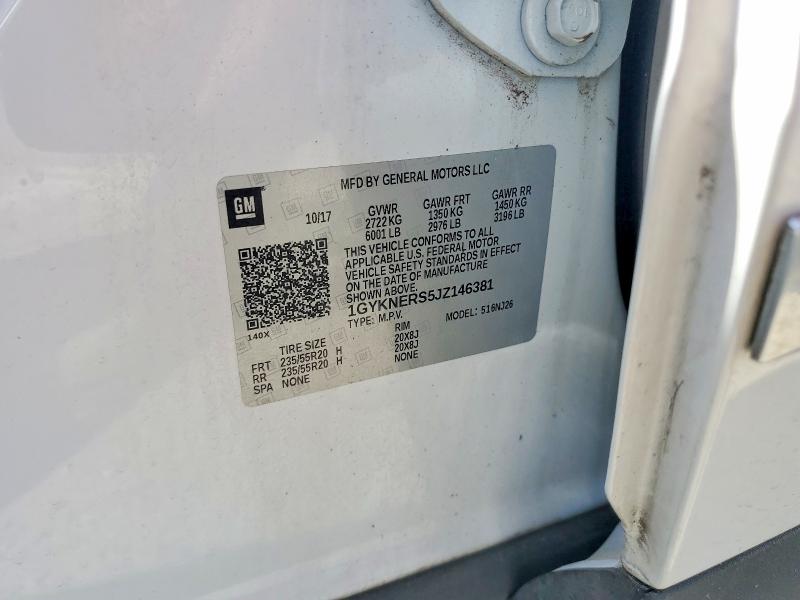 49085496 :رقم المزاد ، 1GYKNERS5JZ146381 vin ، 2018 Cadillac Xt5 مزاد بيع