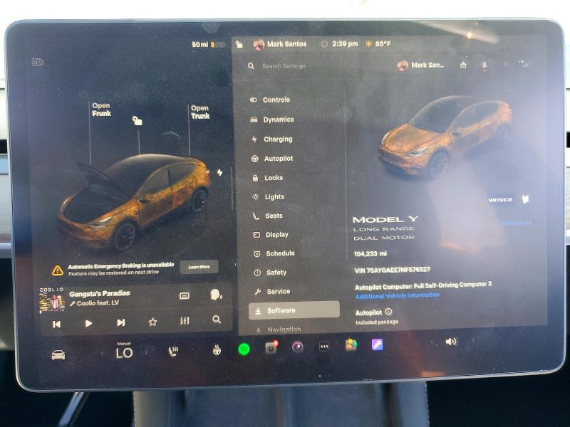 Aukcja sprzedaży 2022 Tesla Model Y, vin: 7SAYGAEE7NF576527, numer aukcji: 49780746