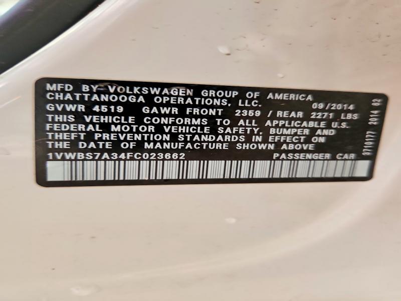 Aukcja sprzedaży 2015 Volkswagen Passat, vin: 1VWBS7A34FC023662, numer aukcji: 49826836