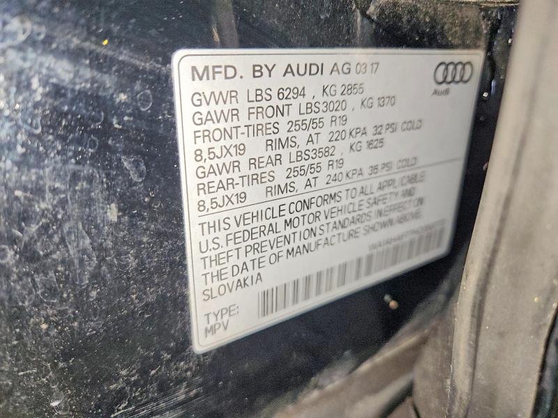 Aukcja sprzedaży 2017 Audi Q7, vin: WA1AHAF77HD050772, numer aukcji: 48913896