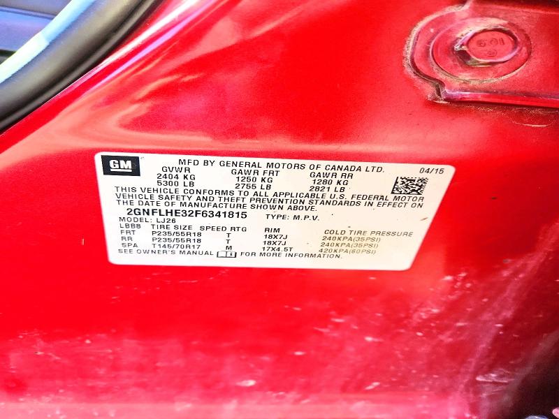 Aukcja sprzedaży 2015 Chevrolet Equinox, vin: 2GNFLHE32F6341815, numer aukcji: 49047506